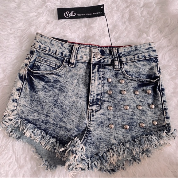 Stud Accent Distressed Shorts • Size S - Picture 3 of 3